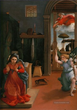 Verkündigung 1525 Renaissance Lorenzo Lotto Ölgemälde
